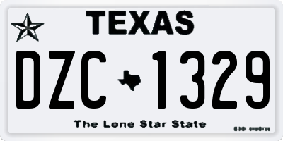 TX license plate DZC1329