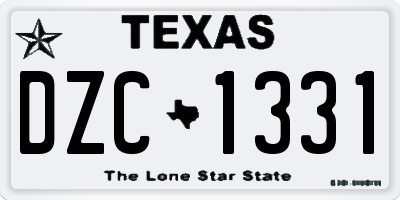 TX license plate DZC1331