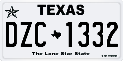 TX license plate DZC1332