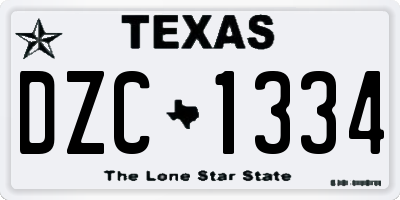 TX license plate DZC1334