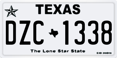 TX license plate DZC1338