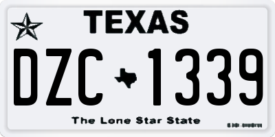 TX license plate DZC1339
