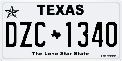 TX license plate DZC1340