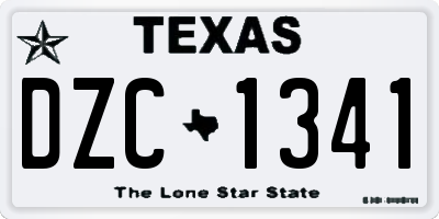TX license plate DZC1341