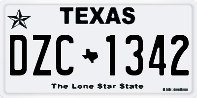 TX license plate DZC1342