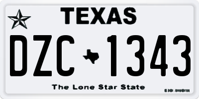 TX license plate DZC1343