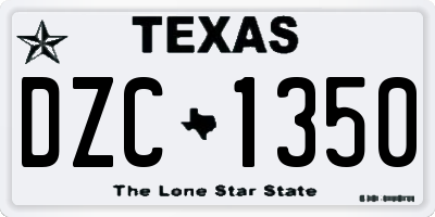 TX license plate DZC1350