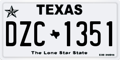 TX license plate DZC1351