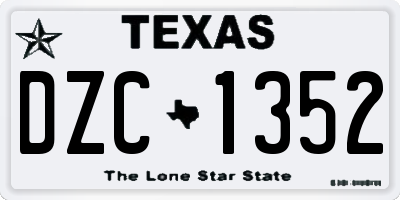 TX license plate DZC1352