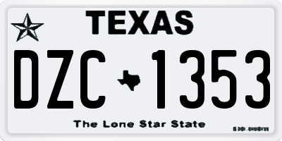 TX license plate DZC1353