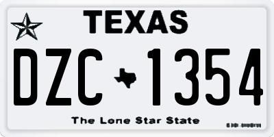 TX license plate DZC1354