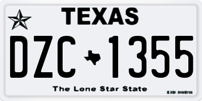 TX license plate DZC1355