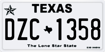 TX license plate DZC1358