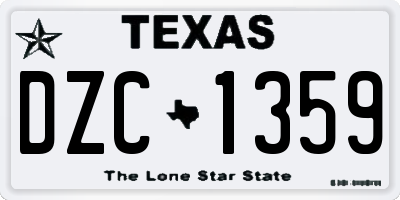 TX license plate DZC1359