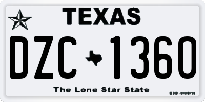TX license plate DZC1360