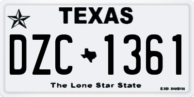 TX license plate DZC1361