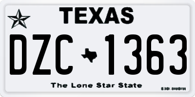 TX license plate DZC1363