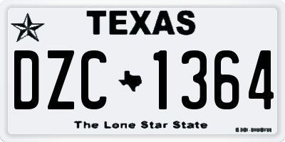TX license plate DZC1364