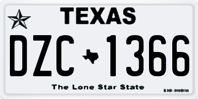 TX license plate DZC1366