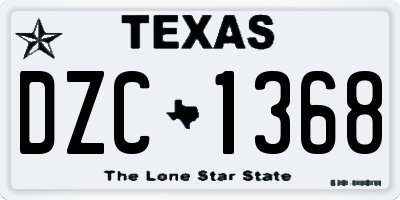 TX license plate DZC1368