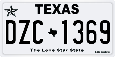 TX license plate DZC1369