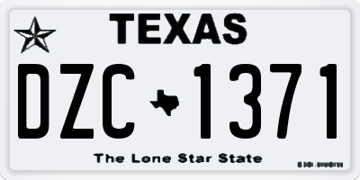 TX license plate DZC1371