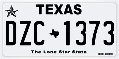 TX license plate DZC1373