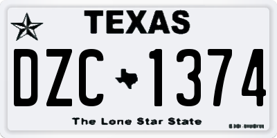 TX license plate DZC1374