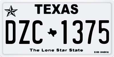 TX license plate DZC1375
