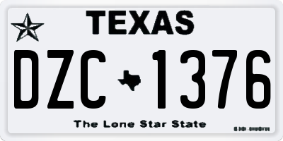 TX license plate DZC1376
