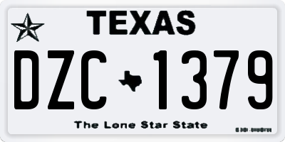 TX license plate DZC1379