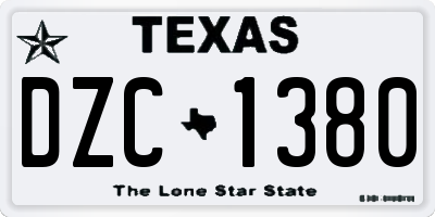 TX license plate DZC1380