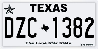 TX license plate DZC1382