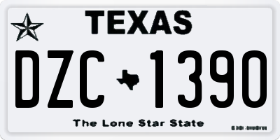 TX license plate DZC1390