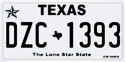 TX license plate DZC1393