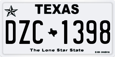 TX license plate DZC1398