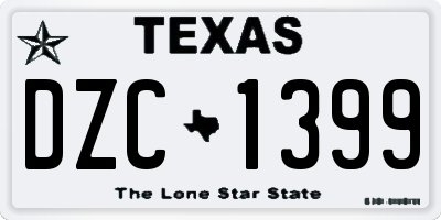 TX license plate DZC1399