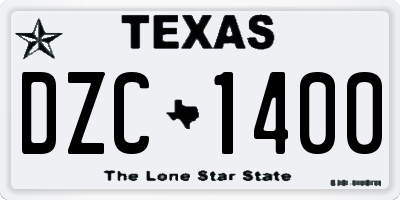 TX license plate DZC1400