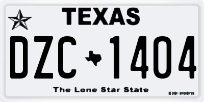 TX license plate DZC1404
