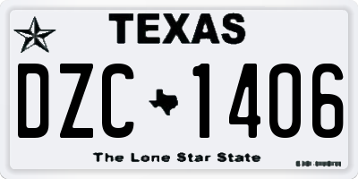 TX license plate DZC1406