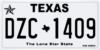 TX license plate DZC1409