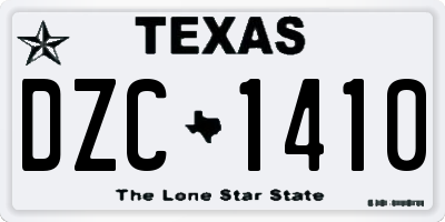 TX license plate DZC1410