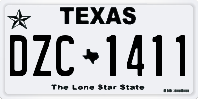 TX license plate DZC1411