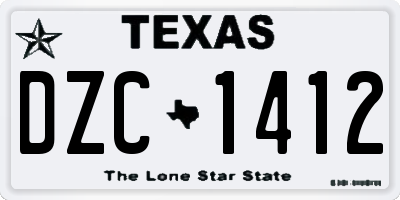 TX license plate DZC1412