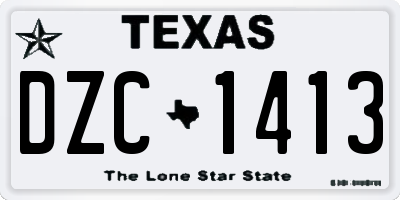 TX license plate DZC1413