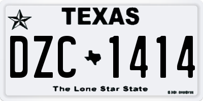 TX license plate DZC1414