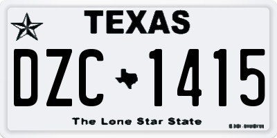 TX license plate DZC1415