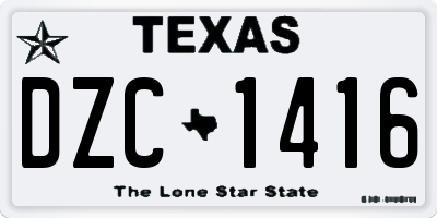 TX license plate DZC1416