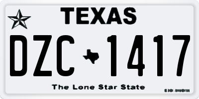 TX license plate DZC1417