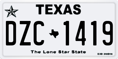 TX license plate DZC1419